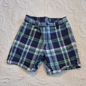 Janie and Jack boys 18 - 24 months plaid shorts, blue, green, white VGUC
